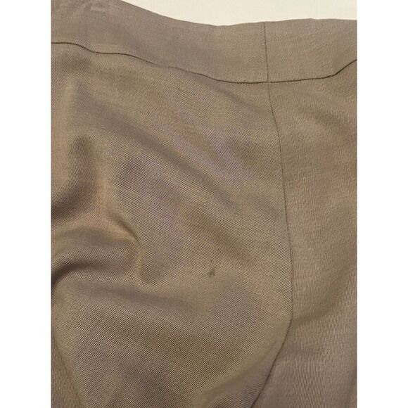 Akris Wool Straight Leg Flat Front Pants Size 8 Side Zip Tan Khaki Business - Picture 9 of 10